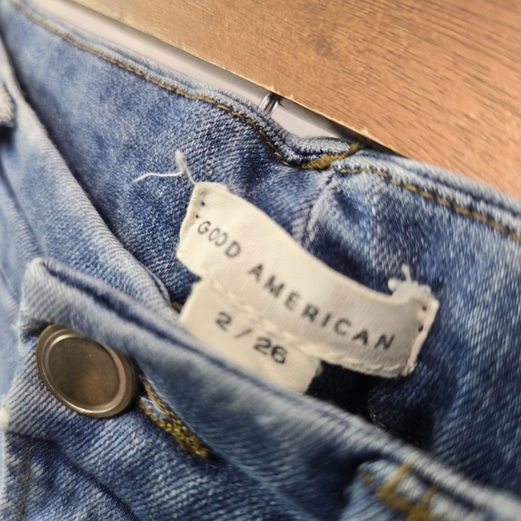 Good American Jeans Womens 2 26 Light Wash Denim High Rise Crop Ankle Skinny - Picture 3 of 11